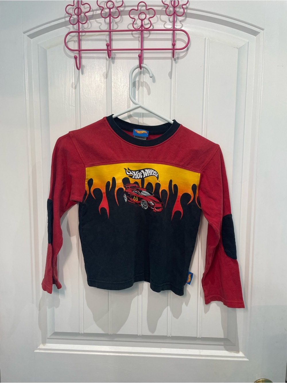 Hot Wheels Boys' Red & Black Flame Long-Sleeve Tee